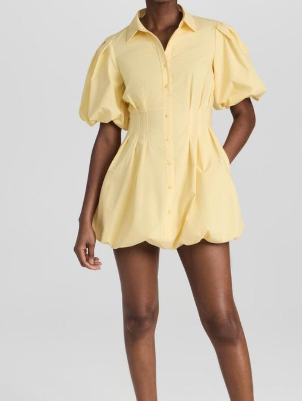 Simkhai Yellow Puff Sleeve Dress